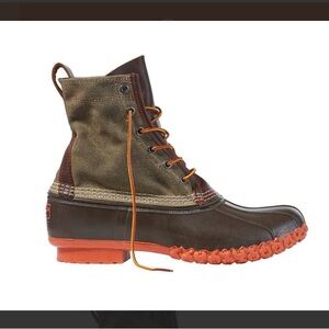 Men's L.L. Bean X Todd Snyder Waxed Canvas and Leather Bean Boots in Olive